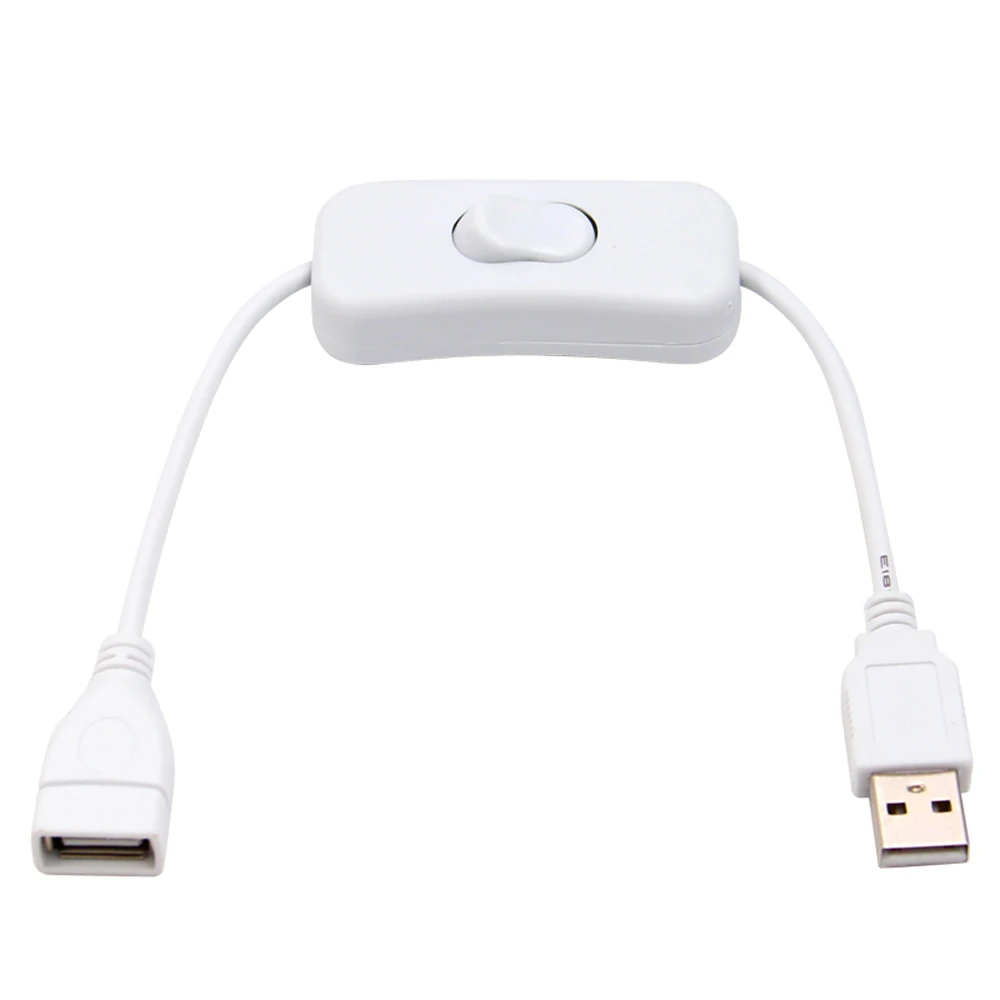 28cm USB Switch Extension Cable Support Data Transmit and Power Supply with On/Off Power Switch for LED Strips, USB Devices