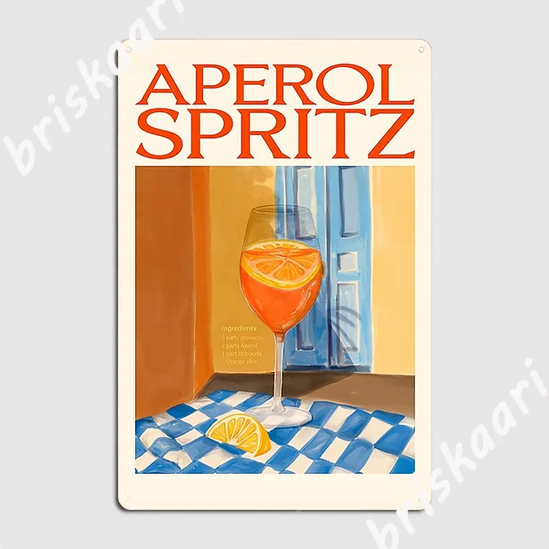 Aperol Spritz Paint Poster Metal Plaque Cinema Soggiorno Bar Cave Wall Decor Funny Tin Sign Poster