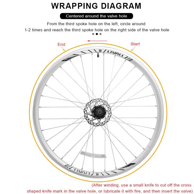 Tubeless Rim Tape for Bicycle Wheels - Various Width Options for MTB and Road Bikes