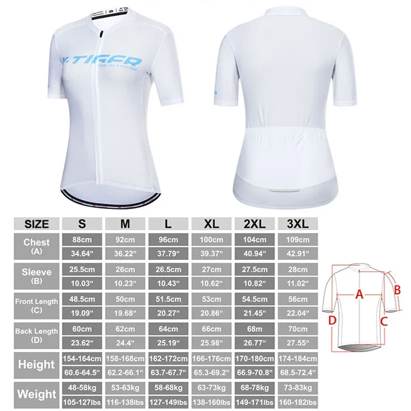 X-TIGER Women Short Sleeves Cycling Jersey Bike Shirt Quick-Dry Breathable Reflective Ladies Biking Tops Bicycle Shirt Gym Wear