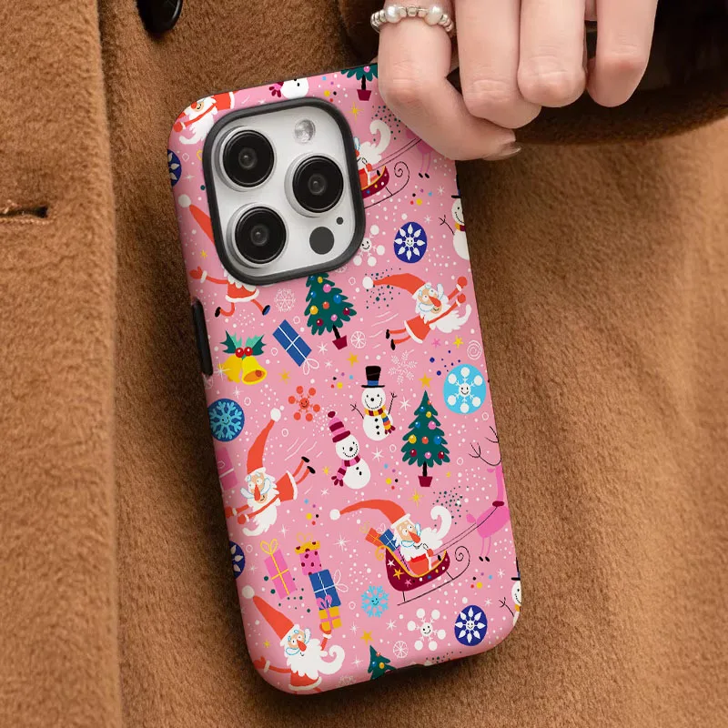 Christmas Snowflake Shockproof Phone Cover - 2-In-1 Film Shell Case