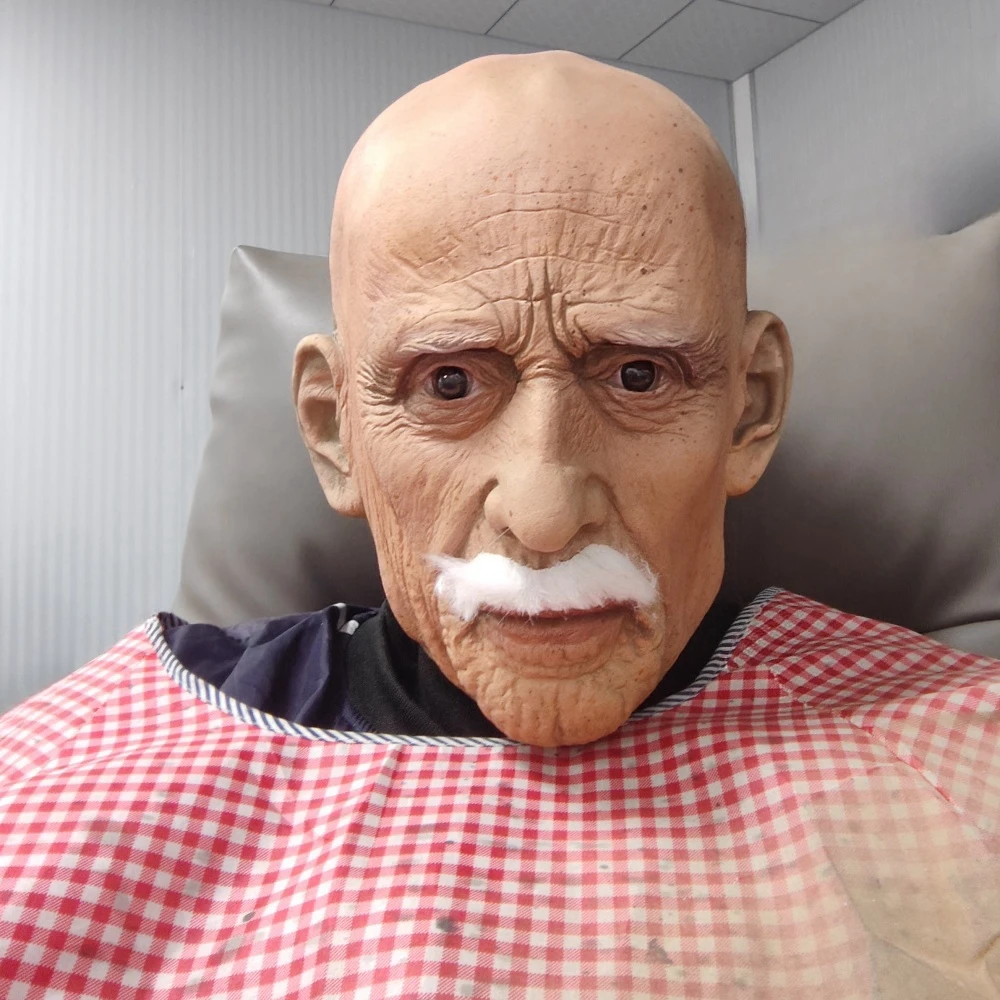 Realistic Old Man Latex Mask - Halloween Costume Party Prop