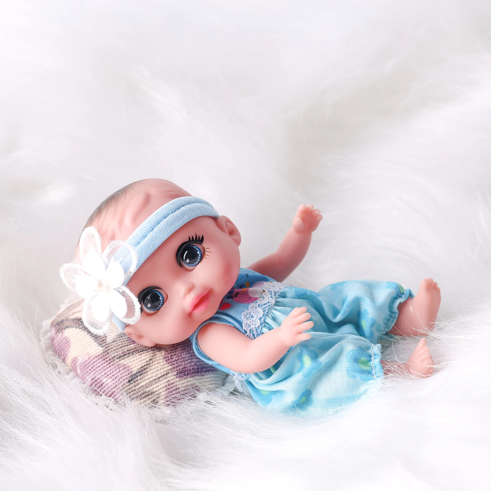 One Piece 3+ Children Crying Baby Doll Smile Pink Hearts Eyes