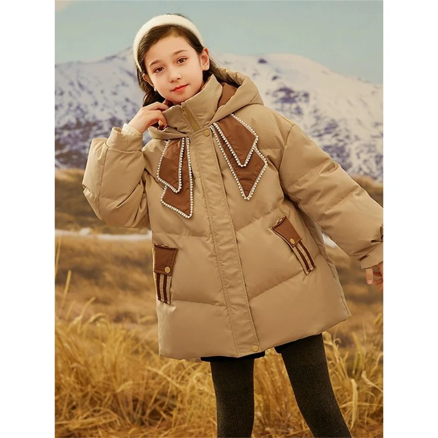 

NEW Girl Winter Cotton-Padded Jacket Children's Fashion Coat Kids Outerwear Baby's warm down jacket Children Clothing 4-12 years