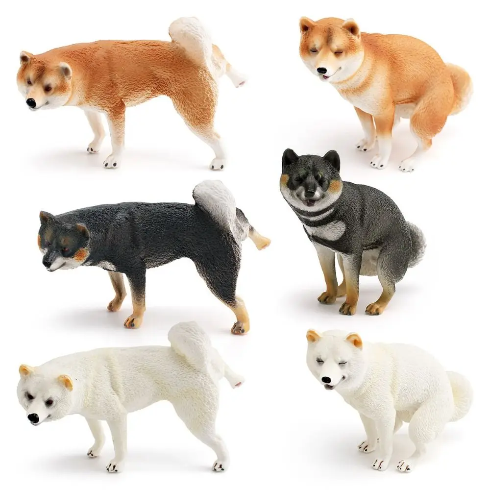 Realistic Shiba Inu Figurine Pug Miniature Dog Animal Model Ornaments Simulation Japan Shiba Inu Figure Home Decor