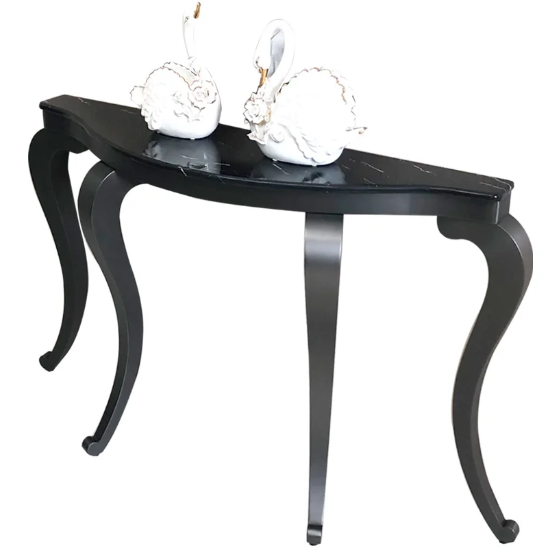 

Stainless Steel European Style Console Tables Light Luxury Post-Modern Simple Narrow Aisle Lobby Corridor Table Sofa Tables