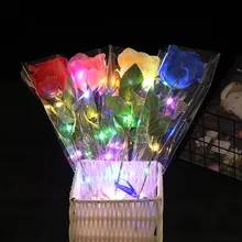 

Simulation Rose Lasts Forever Love Flowers With Light Decor LED Light Flower