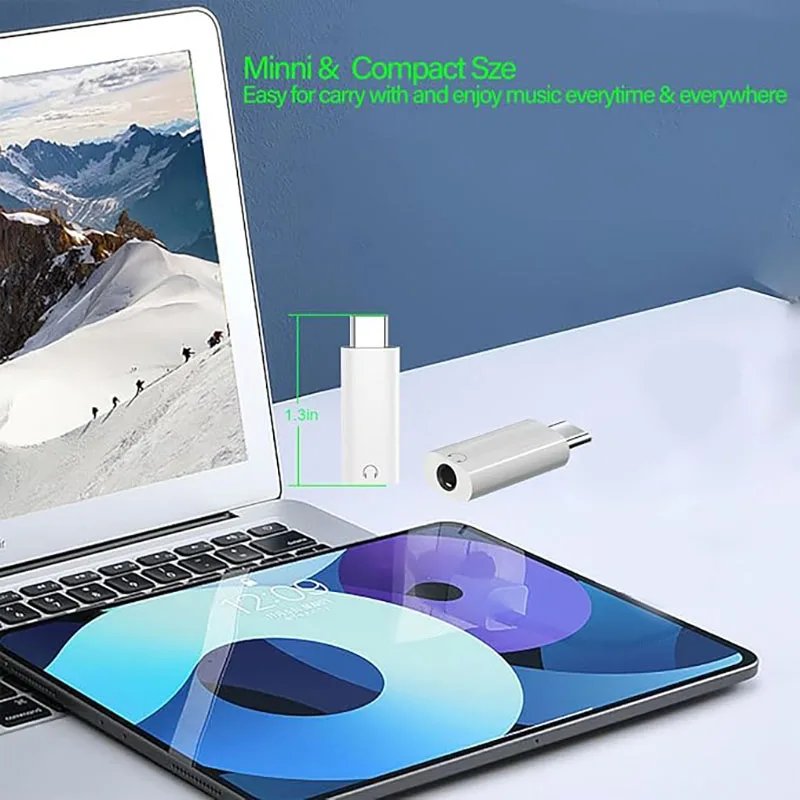 Universal USB-C to 3.5mm Audio Adapter - Type C Earphone Converter