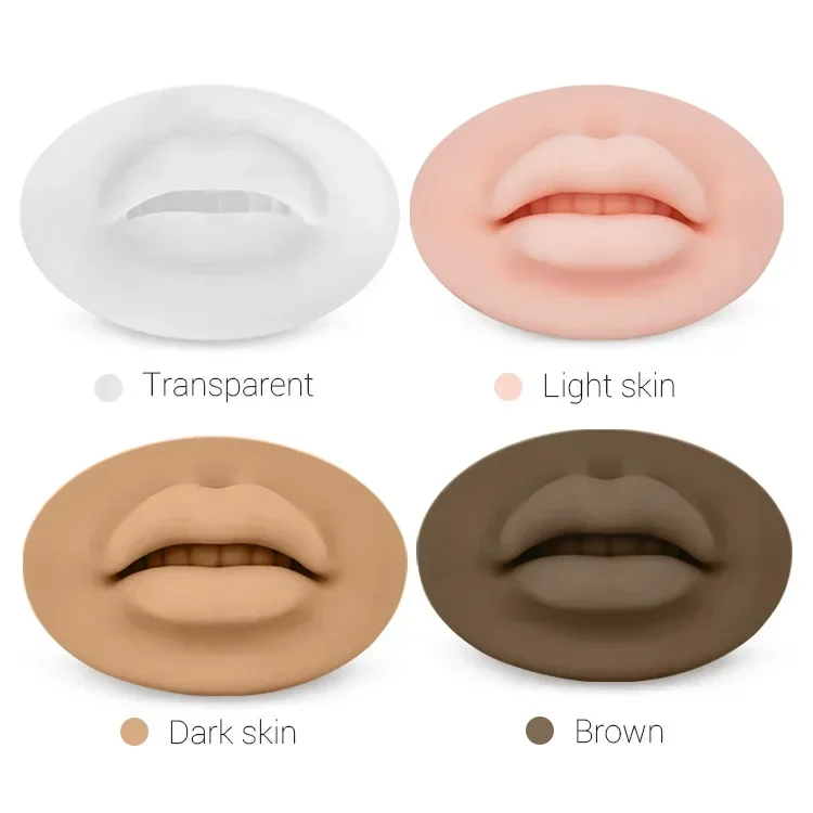 Tattoo Practice Skin Soft Silicone Permanent Makeup Lip Blush Tattoo Training 3D Reusable Lips Mold For Makeup Artists