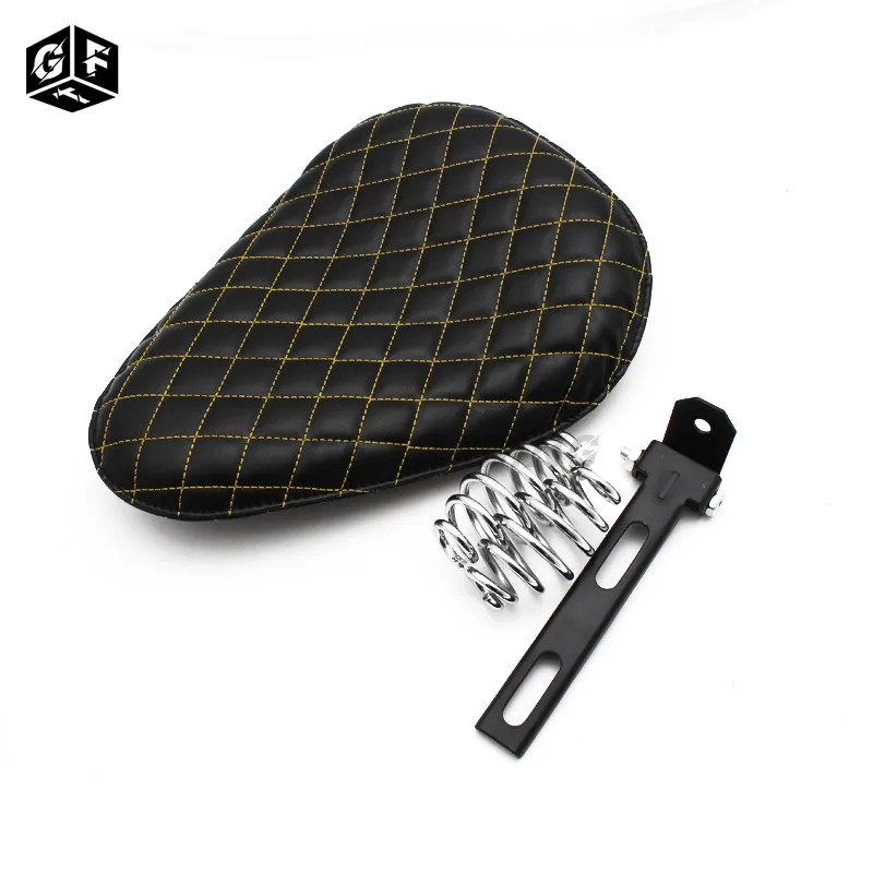 

Motorcycle Cafe Racer PU Leather Solo Driver Seat w/ 3" Spring Swivel Bracket Universal for Suzuki Harley Honda Suzuki Yamaha