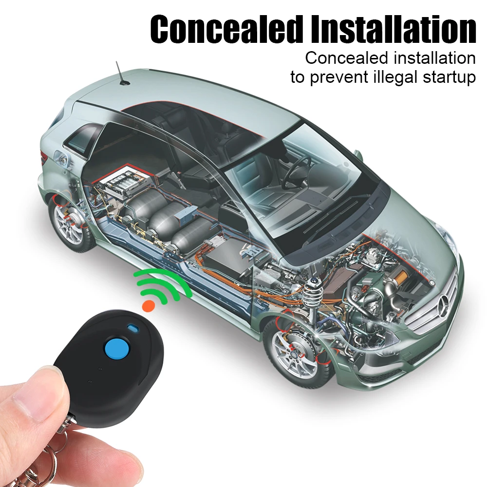 Car Alarm Systems Keyless Access System Anti-Hijacking Intelligent Circuit Cut Off Kit Auto Unlock Immobilizer Device 12V