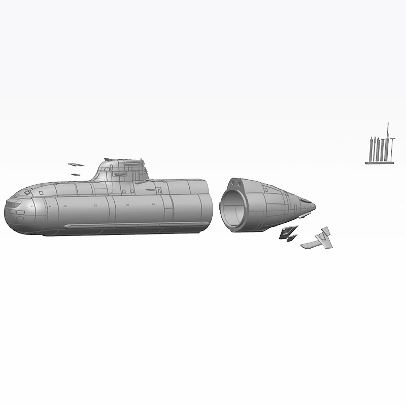In Stock Submarine 1/72 75cm RC Submarine SLA Resin Assembly Kit German Type 212 Submarine Model 3