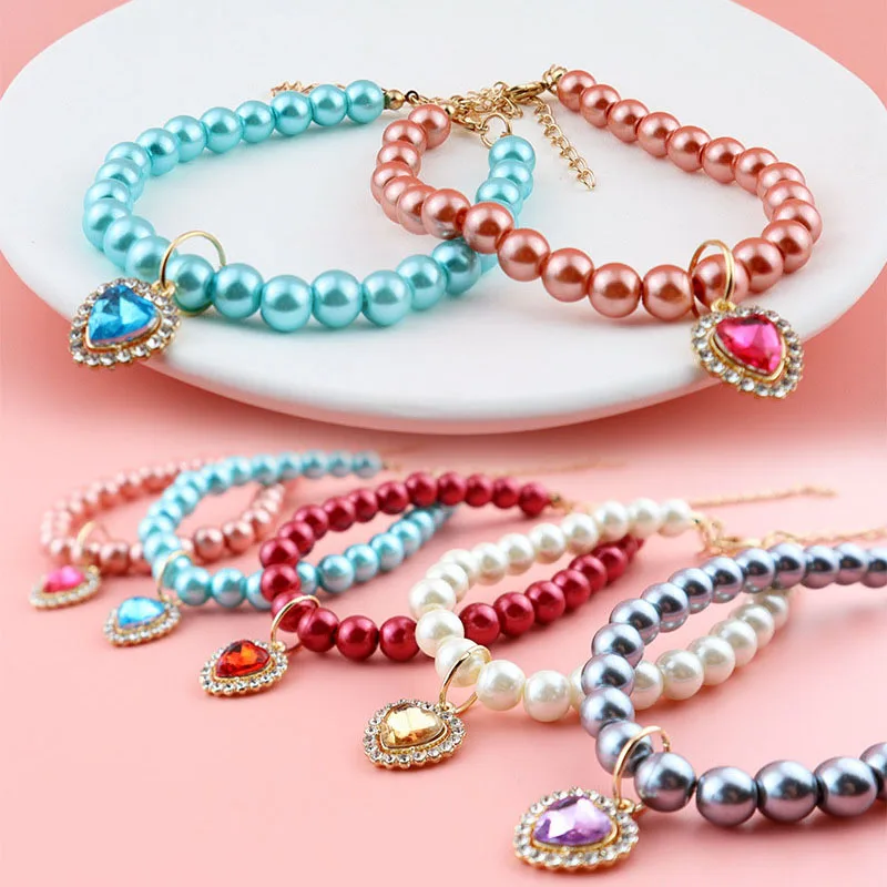 

Pet Collar Cat AccessoriesPet Cat Collar Love Pendant Three Row Diamond Necklace Cat Necklace Pet Accessories Supplies CatCollar