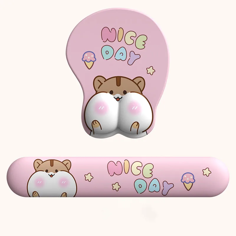Mouse Pad with Wrist Support Gel Ergonomic 3D Mouse Pad Cute Mousepad Gaming Mouse Mat for PC Laptops