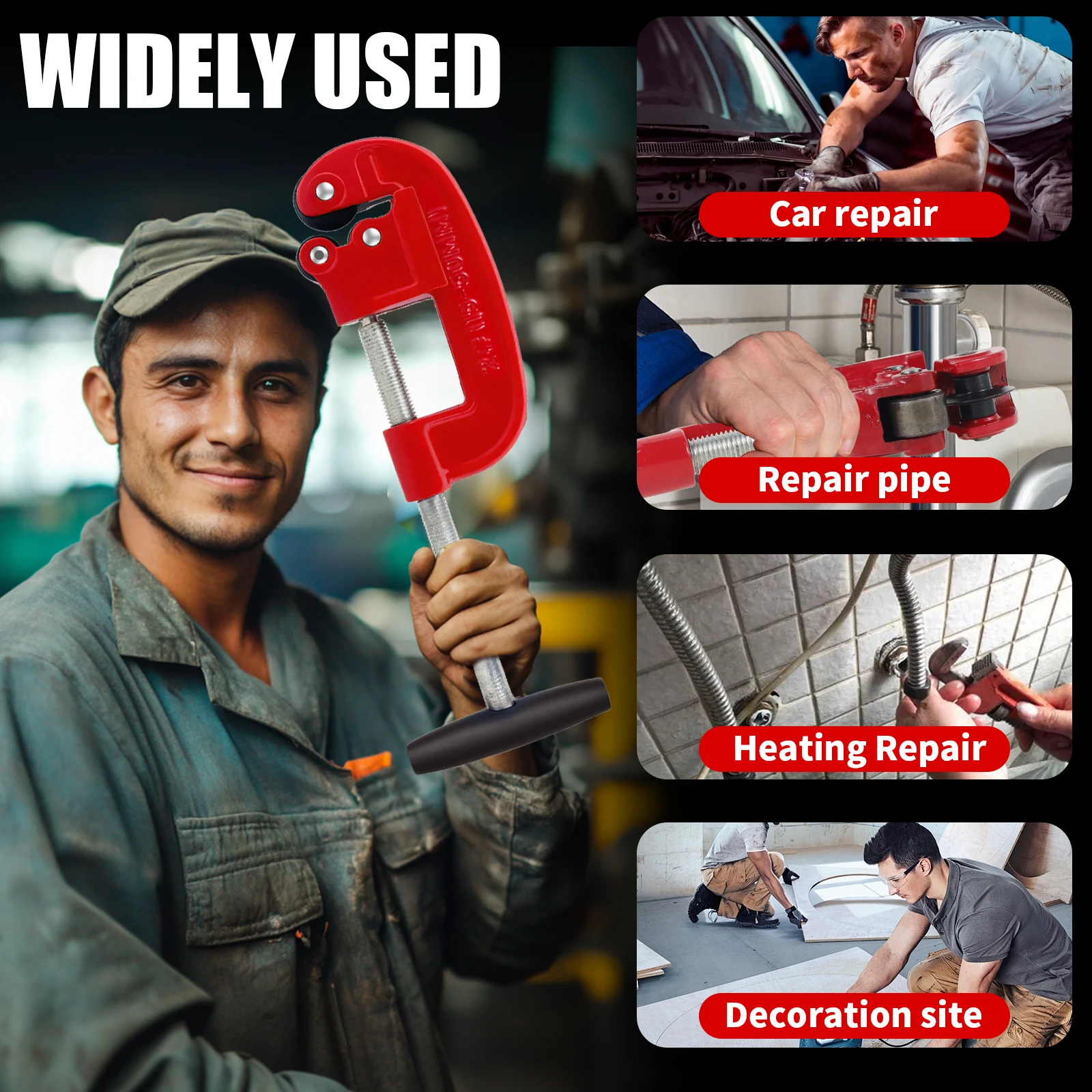 Pipe Cutter Tool Metal Tube Cutter Heavy Duty Tubing Cutting Tool with Blade Precise Plumber Iron Pipe Cutting Tool Galvanized 5