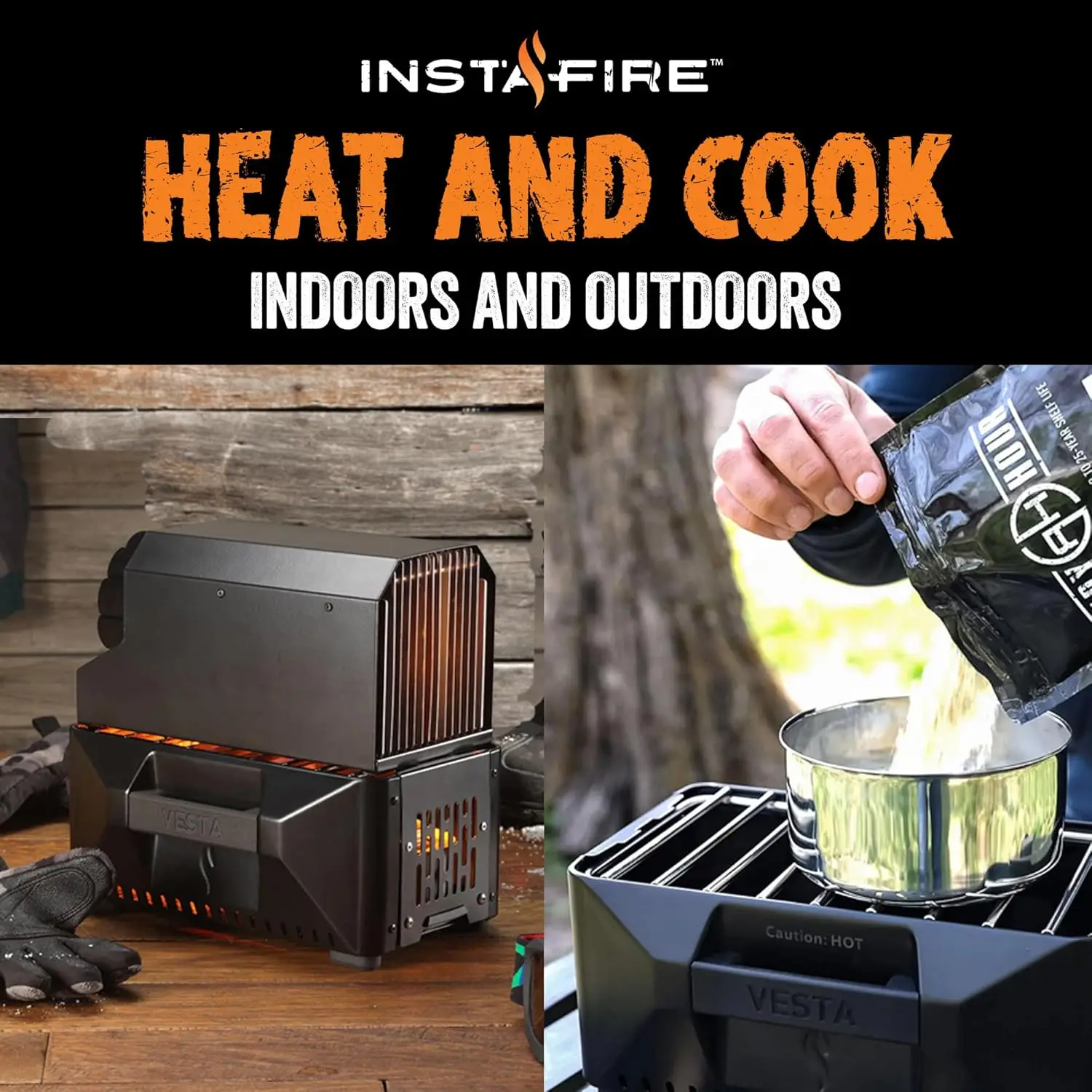 VESTA Self-Powered Camping Indoor/Outdoor Heater & Stove (Compact, Off-Grid, Emergency)