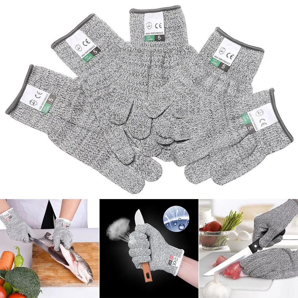 1 Pair Stab Resistant Stainless Steel Wire Metal Mesh Anti-cut Gloves Cut-Resistant Protection Gloves Safety