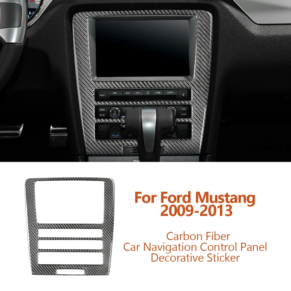 

For Ford Mustang 2009-2013 Car-Styling Carbon Fiber Car CD Navigation Control Panel Decorative Sticker Auto Interior Accesorios