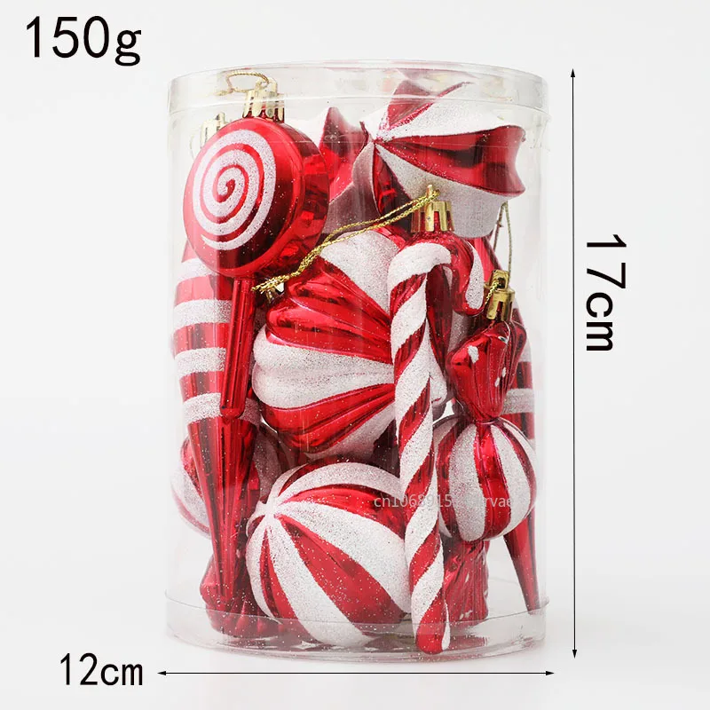 14PCS Christmas Lollipop Candy Cane Pendant Xmas Tree Hanging Ball Ornaments Christmas Decorations for Home 2026 New Year Gift