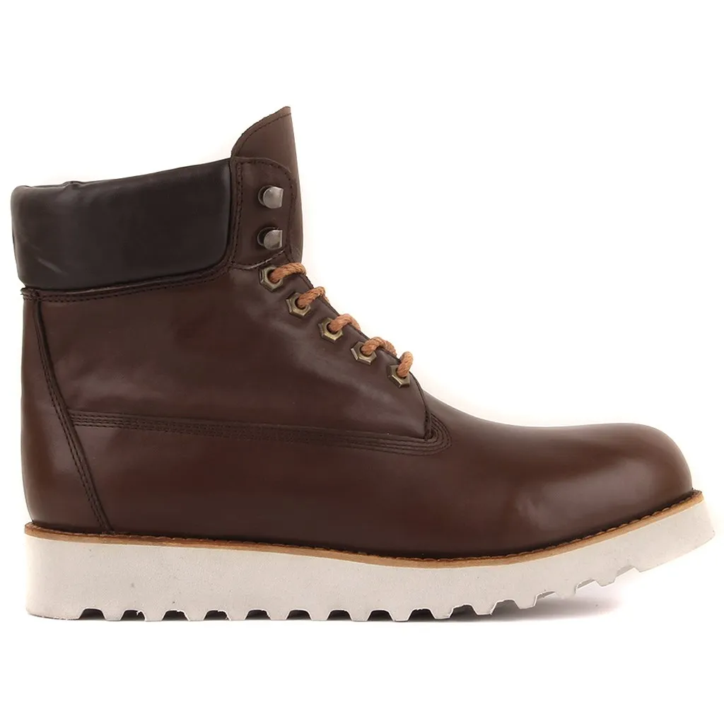 

Sail Lakers-Brown Leather Lace-Up Men Boots