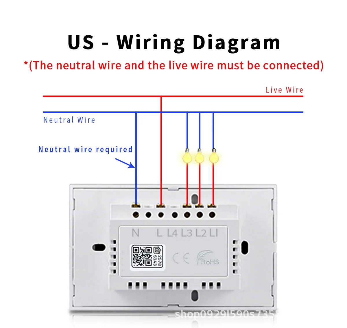 HomeKit WiFi Touch Switch For Light, US 1/2/3 Gang Smart Timer Switches App Remote Voice Control Works With Alexa Google Siri
