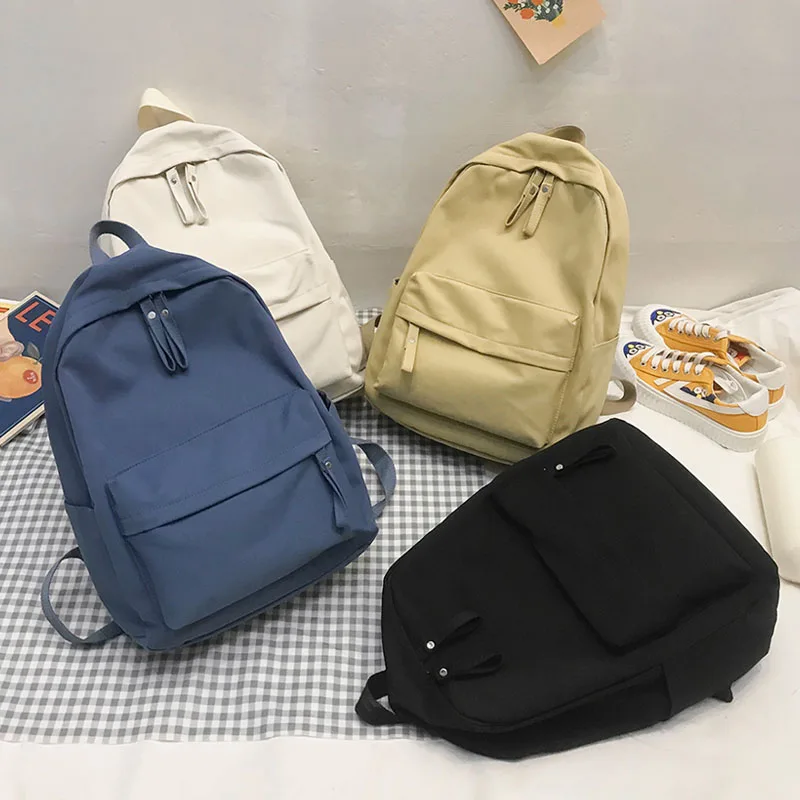 

Fashion Women Backpack Female School Bag For Teenager Girls Anti Theft Laptop Shoulder Bags Solid Color Travel Backpack