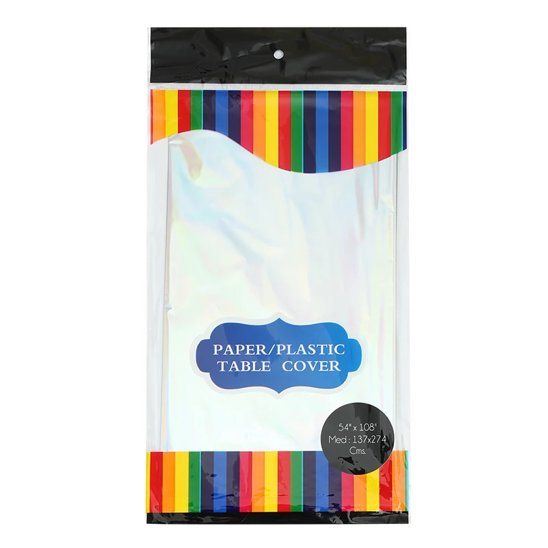 1/3/5pcs Iridescent Tableclothe Laser Silver Disposable Table Cover for Wedding Kids Rainbow Birthday Party Decoration Supplies