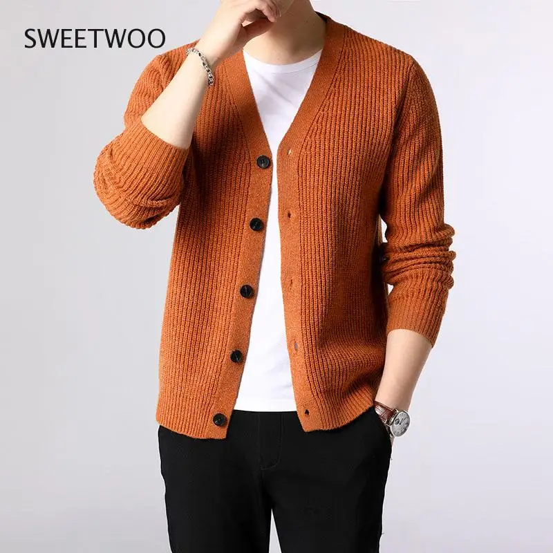 2021 New Fashion Brand Sweater Men Cardigan Thick Slim Fit Jumpers Knitwear Warm Winter Korean Style Casual Clothing Male Tide top grade new autum brand fashion knitwear japanese aesthetic mens cardigan sweater casual coats winter jacket men clothing