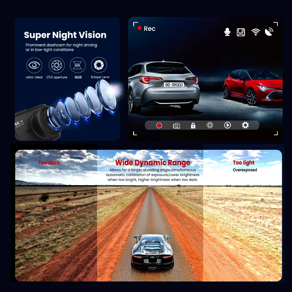 KQQ ڵ   ĸ    ī޶, ڵ DVR   , WDR Ʈ , 24 ð  , 4K