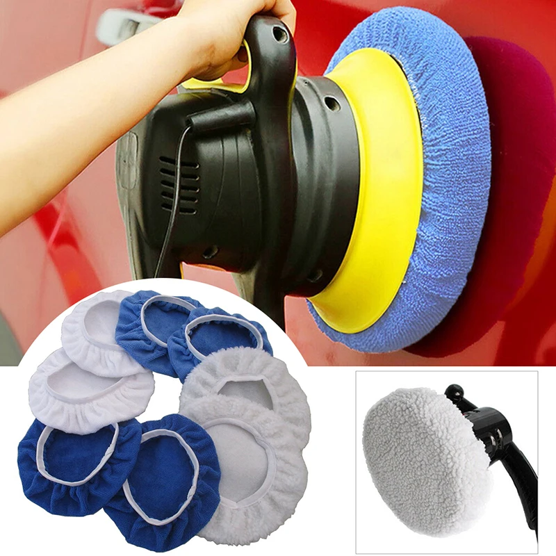 

New 8Pcs 9-10 Inch Buffing Pads Car Microfiber Polisher Pad Wash Buffer Waxing Sleeve Polishing Bonnet Pads Cleaning Cloths