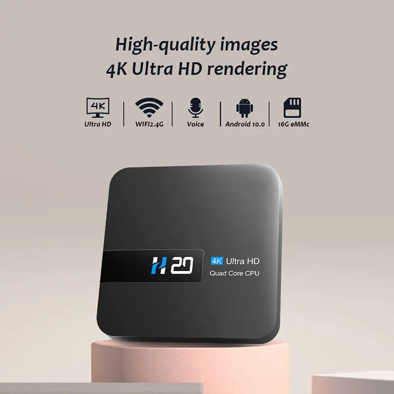 H20 Smart Android Tv Box Android 10.0 2Gb 8Gb 4K Hd Voice Assistant Tv Box Android 3D Play Store Spedizione Gratuita Tv Box