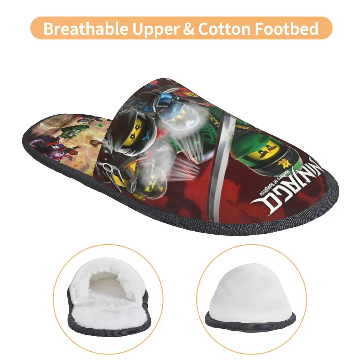 Winter Home Cotton Slippers N-ninjagos Merch Household Fur Slippers Slides Living Room  Cozy Non-slip Slides 3