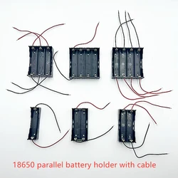 18650 parallel battery storage box hard shell bracket with leads for 1/2/3/4x slots 18650 rechargeable battery charging bank