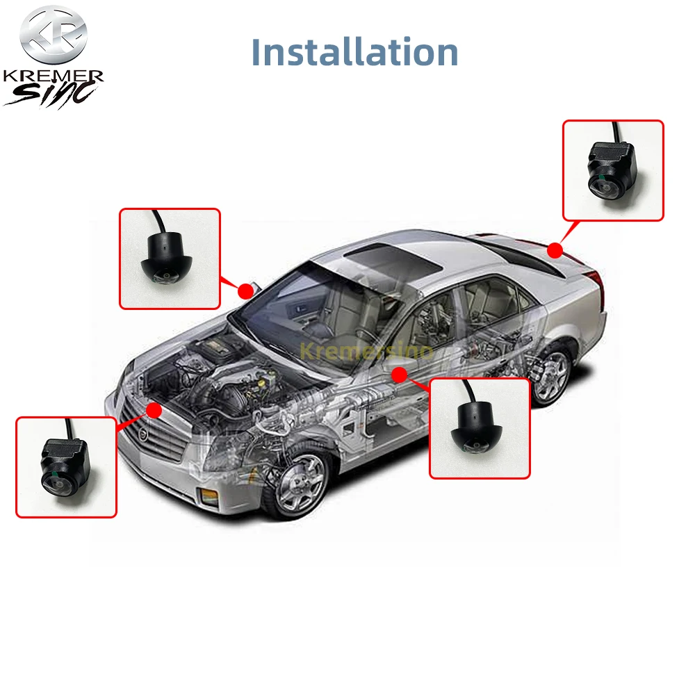 1080P 360 Camera Night Vision 360&deg; Panoramic 3D Reversing Image System Driving Recorder Suitable For CarPlay Smart Module