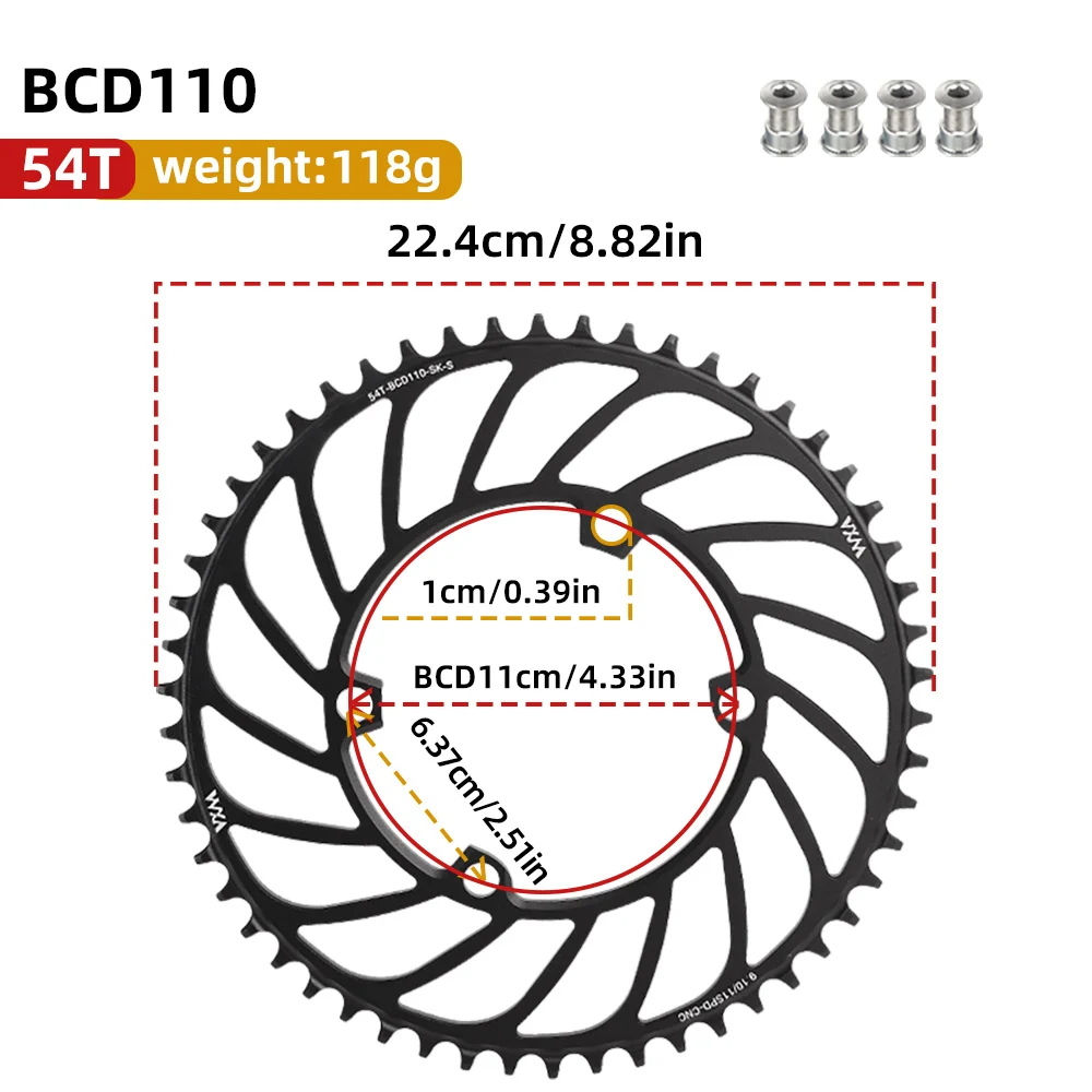 VXM 110BCD 4 爪ナローワイドチェーンリングロードバイク用 110 BCD