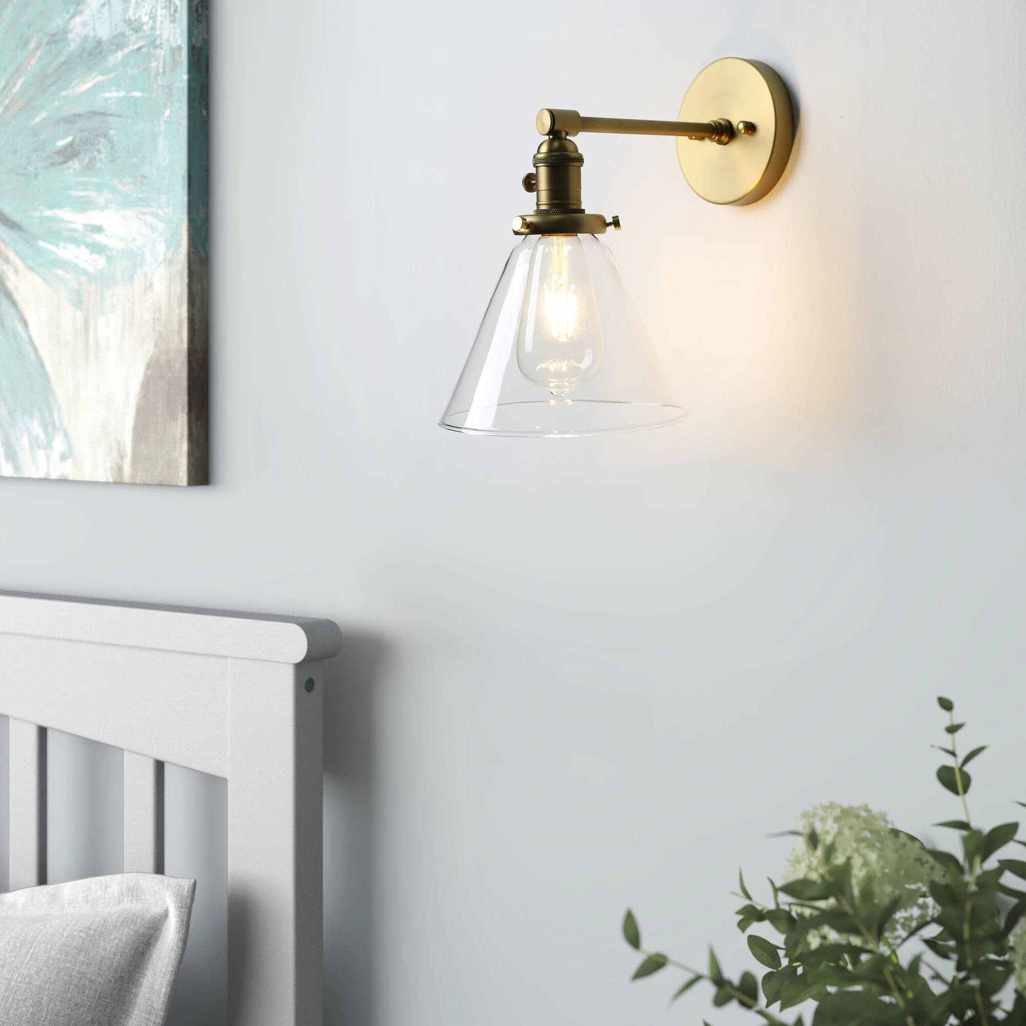 Phansthy Industrial Wall Sconce 1-Light 7.3