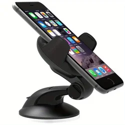 Universal Car Phone Holder - Windshield Mount Stand (Black)