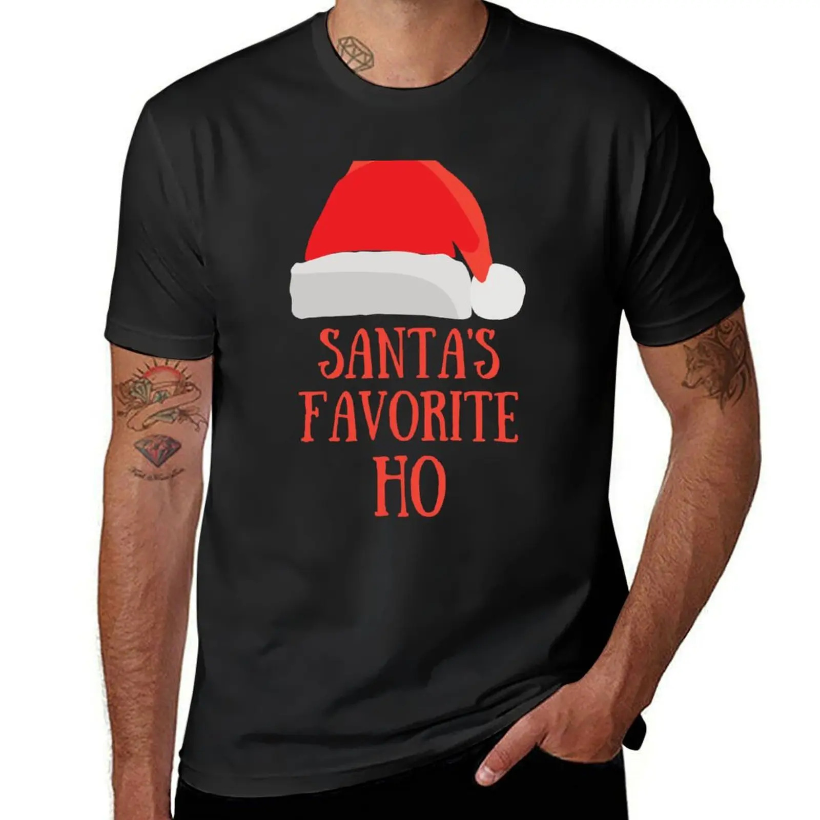 Santa's Favorite Ho! Funny Christmas Santa Claus T-Shirt sweat boys animal print Blouse Aesthetic clothing mens t shirt graphic