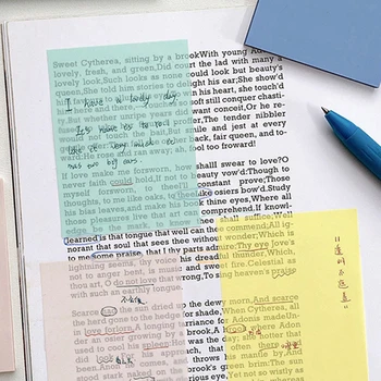 100 Sheets Transparent Colorful Sticky Note 7.5*7.5cm Waterproof Memo Sticker Bookmark Notes Student Stationery Office Supplies 1