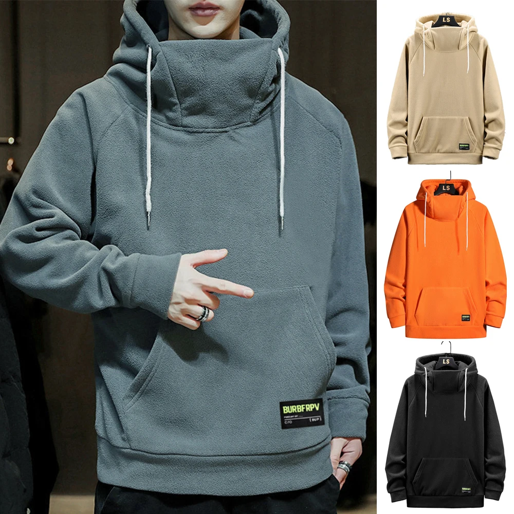 

Hoodies For Men 2023 New Fleece Warm Men Sweatshirt Fashion Hooded Streetwear Casual Men's Loose Pullovers Thick Sports Hoody