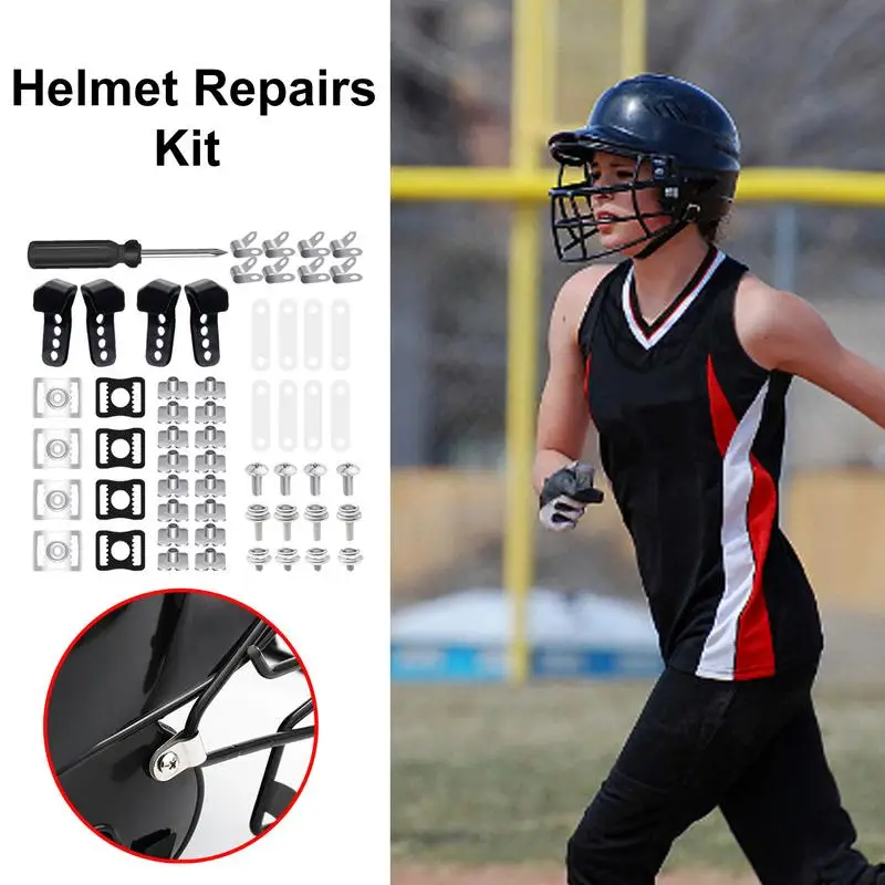 Football Headgear Repair Kit Set Of 60 Safety Headgear Tool For Football Hat Baseball And Hockey Repair Screwdriver For