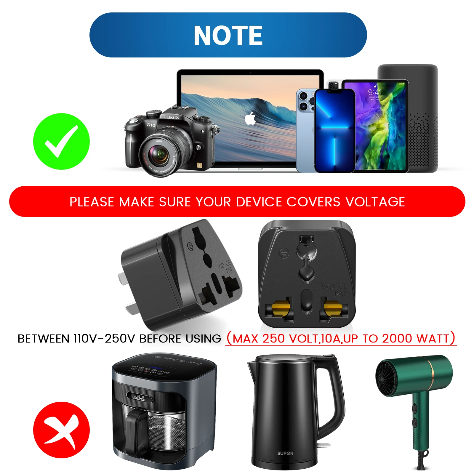 Plug Adapter 3pcs US Italy UK EU to AU Universal Travel adapter Australia New Zealand Travel plug Power Converter Wall Charger