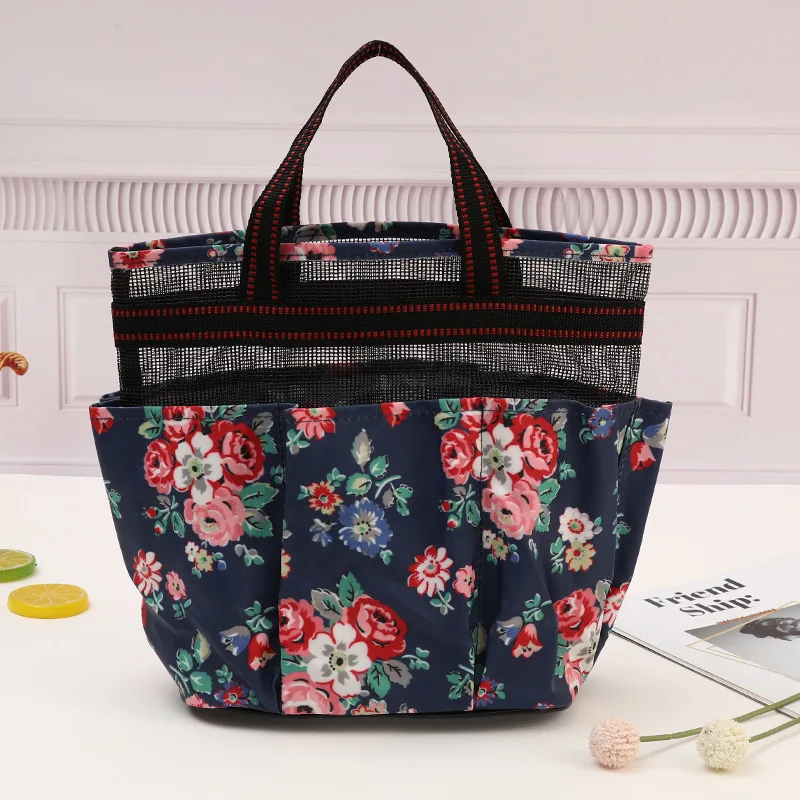 1pc Large Capacity Makeup Bag, Fashionable Printed Handbag, Portable Waterproof Toiletries Storage Bag, Mother's Handbag