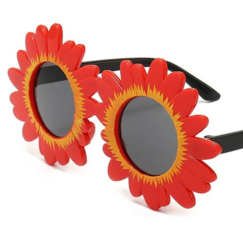 

10P NEW Children Sunglasses Cartoon Sunflower Sun Glasses Round Lens Eyeglasses Kids Anti-UV Spectacles Oversize Frame Google