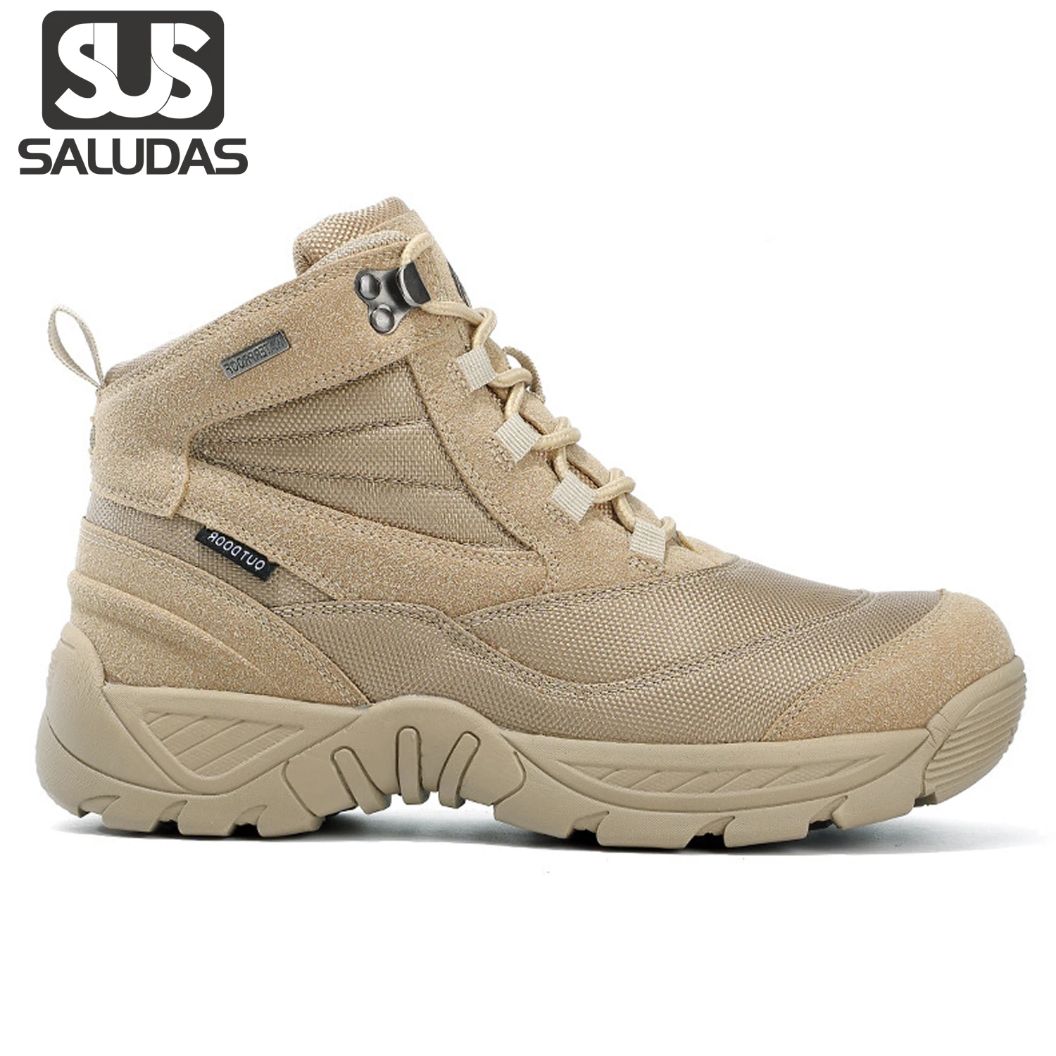 

SALUDAS Men's Military Boot Work Safety Shoes Tactical Army Boot Woodland Camping Hunting Boots Outdoor Waterproof Hiking Shoes