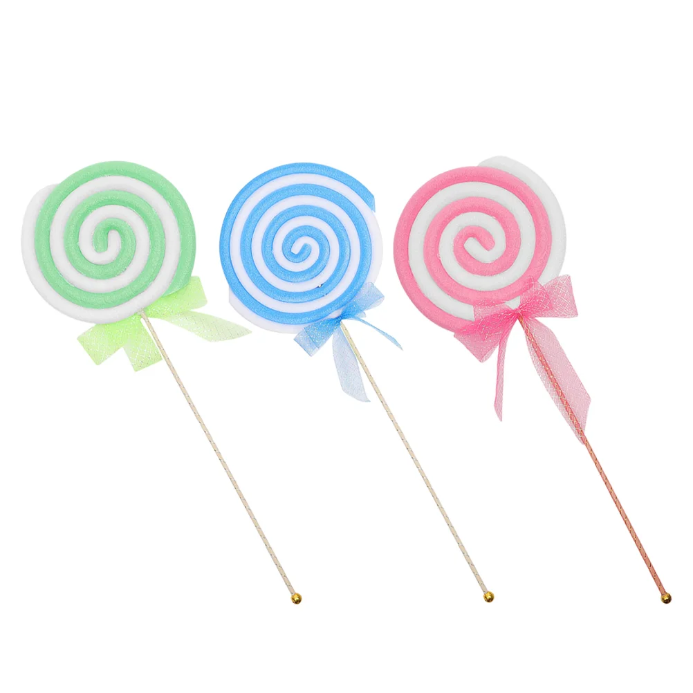 

3pcs Fake Lollipop Prop Large Lollipop Candy Props Simulation Lollipop Models Party Lollipop Props