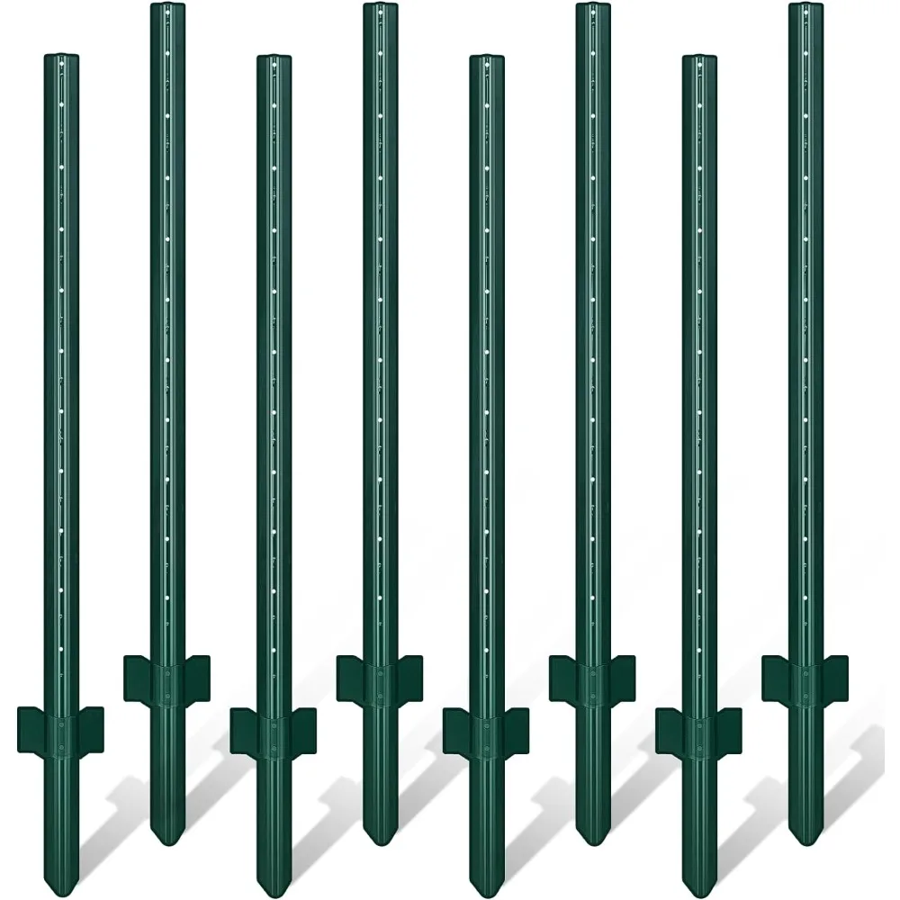 

7 Feet Sturdy Metal Fence Post, Pack of 8, U Post Green Fence Posts Green fence Free Shipping