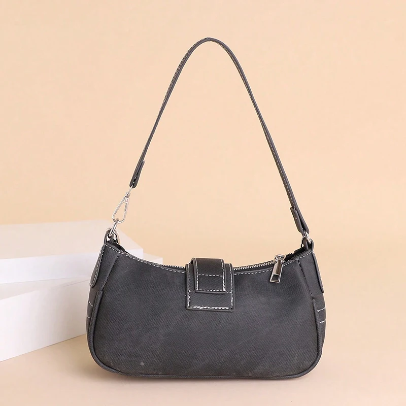 Y2k Fashion Women's Handbags Stars Pattern Cool Girls Underarm Bag Fashion Canvas Female Small Shoulder Bags Chain Tote Purses