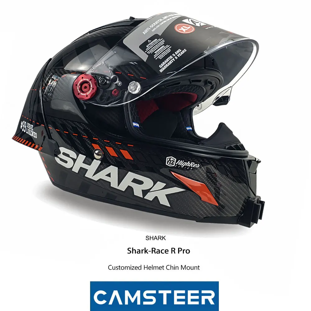 Shark Race r Pro gp Personalizado Capacete de Motocicleta Chin Mount para Gopro Hero 12 11 10 Insta360 x3 One rs Acessório da Câmera - Image 4