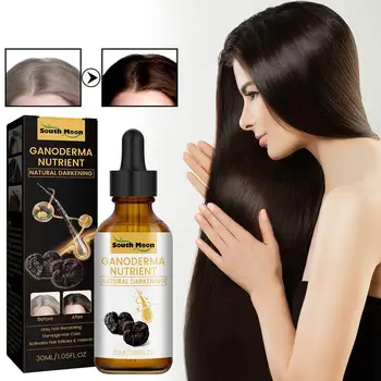 Black Ganoderma Anti-Greying Hair Serum From White To Black Nourishing Moisturizing Scalp Herbal Lotion Essence